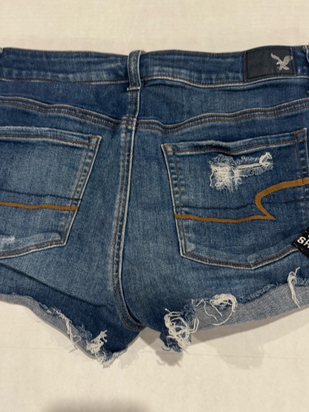 American Eagle Outfitters Distressed Dark Blue Denim Jean Shorts